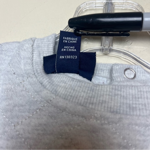 Calvin Klein Grey Quilted Crewneck Sweatshirt Logo 18 Months - Picture 7 of 10